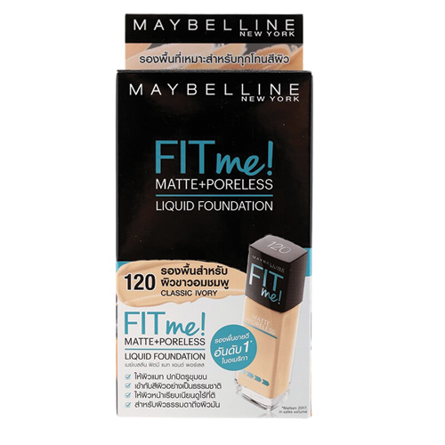 Maybelline Fit Me Matte+Poreless Foundation SPF22 120 Classic Ivory 5ml 1x6